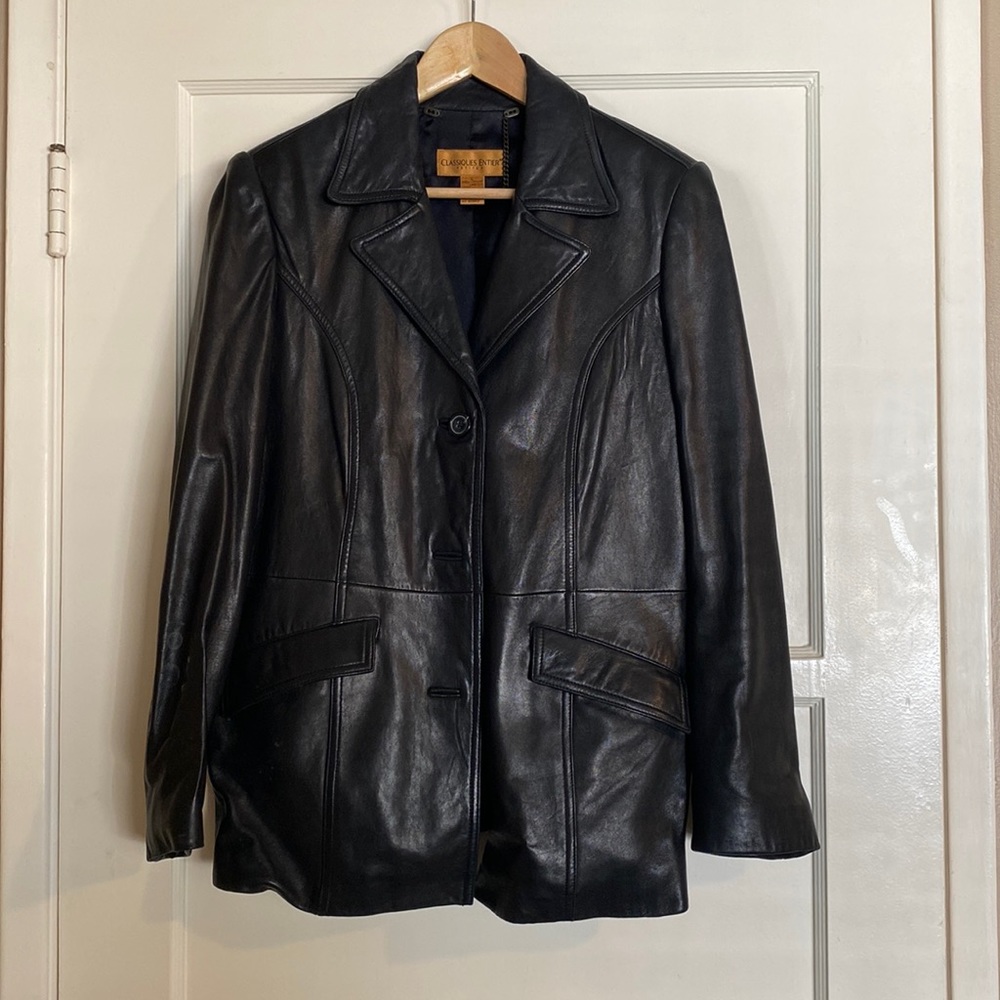 Vintage black leather jacket